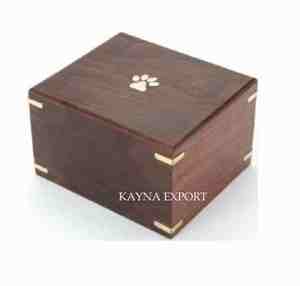 Urna de madera de mango hecha a mano de diseño simple para cenizas humanas y uso funerario - Product Image 3