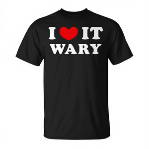 Camiseta I Love It Wary Negra para Adultos Unisex con Cuello Redondo y Manga Corta Promocional - Product Image 3