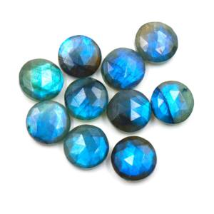 Lot de pierres précieuses rondes en labradorite noire, taille brillante, 13-15 mm, 10 pièces, labradorite naturelle, taille briolette, pour la fabrication de bijoux - Product Image 4