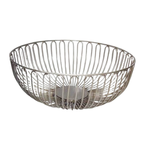 ตะกร้าผลไม้โลหะเคลือบเงาสไตล์โบราณสำหรับใช้ในครัวสินค้าอินเดีย - Product Image 1