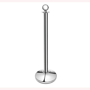 Elegant Mirror-Polished Crowd Control <b>Stand</b> with Interchangeable Decorative Tops and Premium Braided Rope - Product Image 2