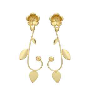 Pendientes de diseñador recién llegados con diseño de hojas y flores, juego de pendientes de latón - Product Image 1