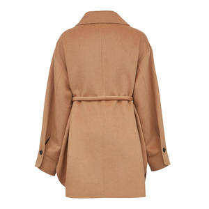 Abrigo de lana promocional de la mejor calidad para otoño e invierno, a prueba de viento, abrigo corto con cinturón para mantener el calor - Product Image 6