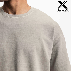 T-shirts personnalisés pour hommes de haute qualité, coupe classique, col rond, toile épaisse, délavée à l'acide, décontractée, grandes tailles, séchage rapide et respirant - Product Image 3