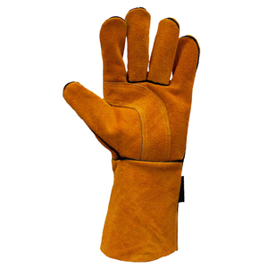 Guantes de soldadura de cuero dividido de piel de vaca de alta calidad doble palma industria de moda goma construcción mano guantes de cuero - Product Image 2