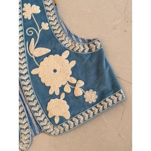 Chaleco Acolchado con Bordado Suzani para Mujer, Decoración Vintage, Prenda Exterior Corta, Primavera, Terciopelo, 100% Algodón, Corte Holgado - Product Image 4