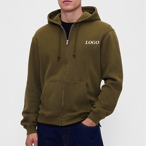 Sweat à capuche en polaire pour homme de haute qualité avec cordon de serrage pour ajuster la capuche, fermeture éclair, design / prix avantageux pour les acheteurs en gros - Product Image 1