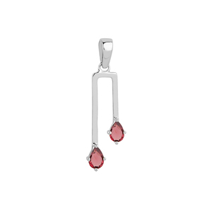 Handmade 925 Sterling Silver <b>Garnet</b> Pendant for Women Shah Gems' Religious Charm with Amethyst and Pearl Numbered Pattern - Product Image 1