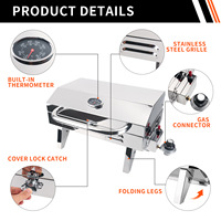 Grill de bateau en acier inoxydable 304, grilles marines avec support pour porte-canne, poignée résistante à la chaleur, barbecue au propane portable pour bateaux, fabriqué en Chine