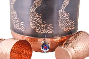 Dispensador de agua de metal de cobre de diseño personalizado de alta calidad Material de PC hecho a mano para beber con personalización de logotipo - Product Image 3