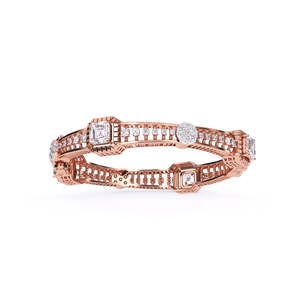 Impresionante brazalete de diseño encantador de diamante cultivado en laboratorio redondo, brazaletes de oro de 14 KT, joyería para mujer, Idea de regalo perfecta - Product Image 3