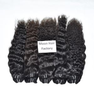 Prix de gros, vente de produits, cheveux humains indiens bruts, paquet de cheveux bouclés, soyeux, lisses, brillants, texture naturelle, disponibles - Product Image 5