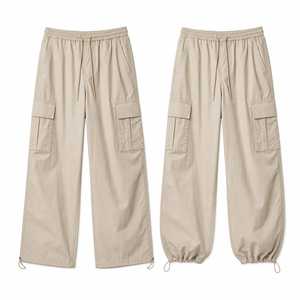 กางเกงคาร์โก้ผู้ชายทรงหลวมน้ำหนักเบา ขาบาน ปรับระดับชายกางเกงได้ แห้งเร็ว สไตล์สตรีทแวร์ลำลอง - Product Image 2
