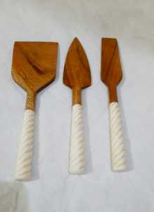 Best Quality Acacia Wood Handmade <b>Spoon</b> and Fork Set Eco-Friendly Minimalist Design for Giveaways Customizable From India - Product Image 5