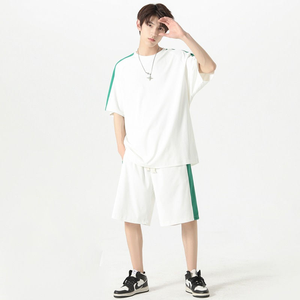 Men's Summer Short Sports <b>Suit</b> Fashion Short Sleeve Men s T Shirt and Shorts Set for Men Customized Solid Colour - Product Image 5