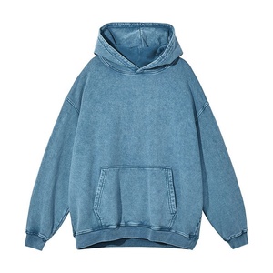 เสื้อฮู้ดดี้ผู้ชายแบบมินิมอลล้างสีสไตล์ลำลองแนวสตรีทแวร์ รุ่น OEM สั่งทำพิเศษ - Product Image 3