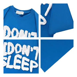 Moda cómoda tela Puff impresión camiseta precio barato ácido lavado Puff impresión camiseta hombres y mujeres - Product Image 6