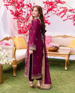 Robe traditionnelle afghane pour femmes personnalisée du fabricant élégante Salwar en soie pour filles vêtements ethniques traditionnels 554 - Product Image 6