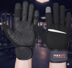 ถุงมือออกกำลังกาย RexFit |   ถุงมือฝึกซ้อมน้ำหนักที่ระบายอากาศได้ดีพร้อมการรองรับการยึดเกาะแบบเต็มรูปแบบสำหรับการออกกำลังกายและออกกำลังกาย - Product Image 1