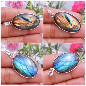 Labradorite bouddha pendentif sculpté labradorite guasha collier pendentif de pierres précieuses pour femmes labradorite fournisseur de pierres précieuses 925 sterling - Product Image 6