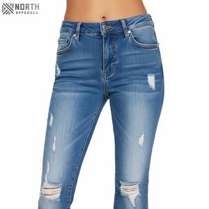 Pantalon évasé en denim respirant de vente chaude pour femmes Pantalon évasé en denim pour femmes à prix réduit avec un poids léger - Product Image 4