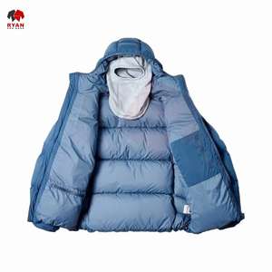 Veste matelassée d'hiver personnalisée pour hommes avec col montant Style décontracté Tissu tissé teint en couleur unie et logo personnalisé - Product Image 3