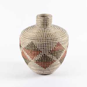 Decorative <b>Vase</b> Multicolor of Seagrass Made in Vietnam Ecofriendly material for Home Decor and tableware decoration Wholesale - Product Image 1