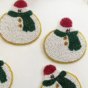MS HANDICRAFT Handmade Classic Beaded <b>Coasters</b>-Church & Religious Gifts Portable 4x4 Inch with Polyester Backing - Product Image 1