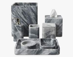 Juego de Baño Minimalista de Cinco Piezas de Resina, Fácil de Limpiar - Product Image 3