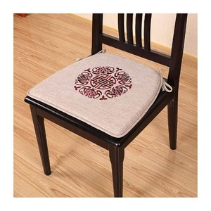 Customizable Organic Cotton Padded Chair <b>Cushions</b> Beige Floral Printed 43x 46cm Anti-Slip New Home <b>Large</b> Digital Logos Hotels - Product Image 4