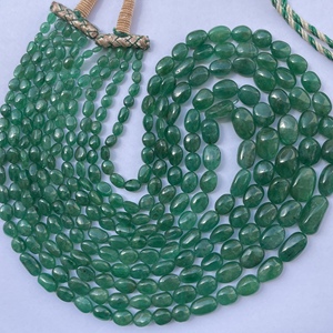 8mm 12MM 16mm Natural verde oscuro piedra Esmeralda suave Tumble Maniya cuentas hebras cadena a granel al por mayor nuevo Stock calidad caliente - Product Image 4