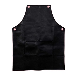 Delantal de peluquería de piel sintética negra PU ( - Product Image 1