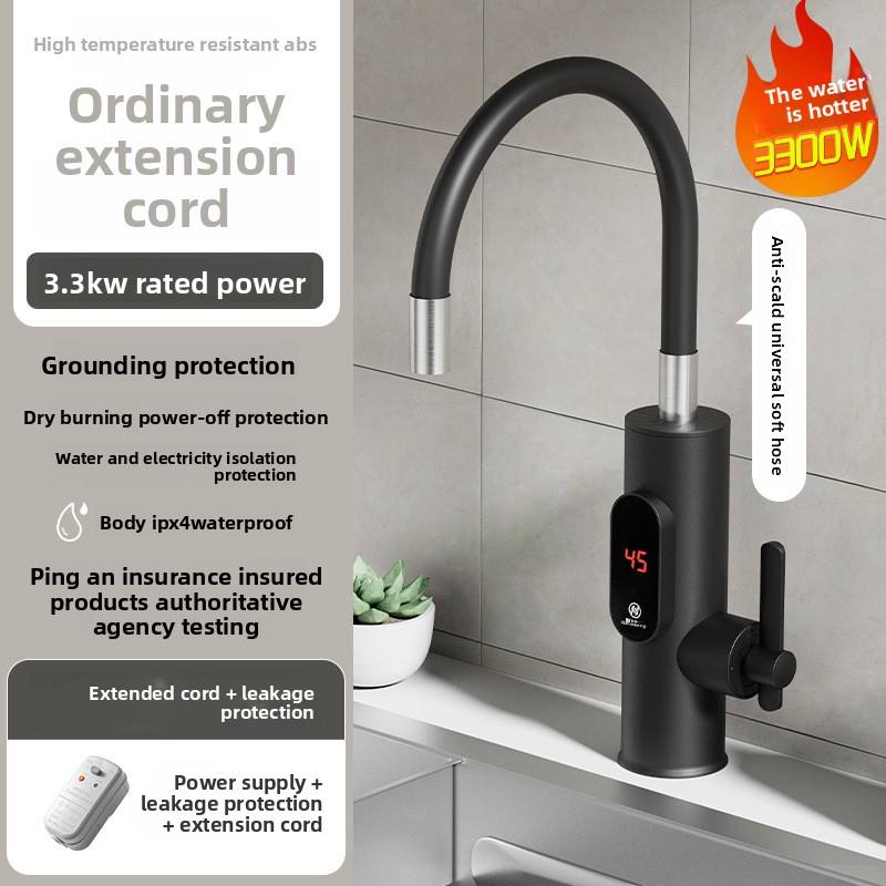 Noir + affichage numérique + tube anti-brûlure + prise + rallonge