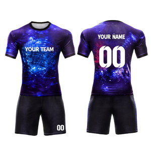 Uniforme de rugby sur mesure de haute qualité, vêtements de sport professionnels, impression par transfert thermique, couleur dégradée, spandex/coton, manches courtes - Product Image 1