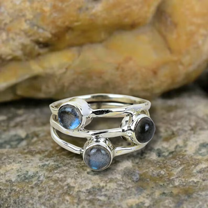 Fine Jewelry 925 Sterling Silver <b>Labradorite</b> Gemstone <b>Ring</b> Dainty Handmade Engagement <b>Ring</b> Boho Style <b>Ring</b> Wholesale Jewelry - Product Image 1