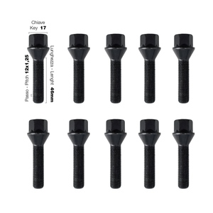 10 bulloni neri ch.17 12x1,25 lung. 46mm conici - Product Image 1