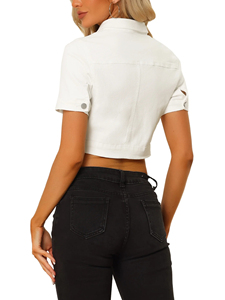Chaqueta corta de mezclilla para moto y motorista, ligera, ajustada, elástica, con bolsillos, ropa de moda, chaquetas de mujer recortadas para mujer, moda - Product Image 2