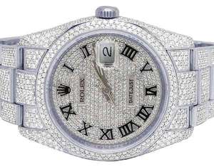 Jubilee VVS นาฬิกาผู้ชายประดับเพชรหน้าปัด40มม. สีขาวชุบทองสแตนเลสสตีลสำหรับเป็นของขวัญสุดคูล - Product Image 2