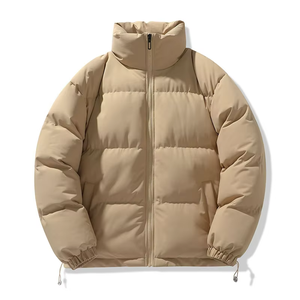 <b>Men's</b> Customizable Classic Puffer <b>Jacket</b> Stand Collar Letter Pattern Winter Warmth Comfort <b>for</b> <b>Men</b> Women Autumn/Winter Season - Product Image 2