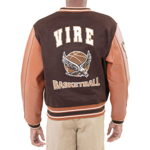 Manteau ample et décontracté pour hommes, veste universitaire en coton et polyester, vente en gros sur pied, veste de baseball, veste universitaire imprimée pour tenue décontractée - Product Image 2