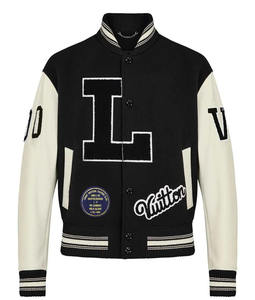 Chaqueta de lana de estilo universitario personalizada para hombre, ropa informal con letras en blanco y negro, moda para invierno, transpirable, de secado rápido - Product Image 5