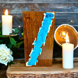 โกศใส่ศพทำจากไม้ทำด้วยมือฝังเรซินสีฟ้าที่ระลึกถึงสัตว์เลี้ยงและมนุษย์โกศฝังทันสมัย - Product Image 5