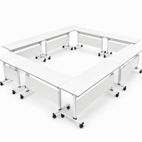 Table de formation mobile personnalisable avec roulettes, bureau pliable pour salle de classe, idéal pour les lieux de conférence scolaires