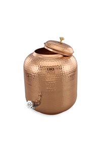 Enfriador de agua de cobre de estilo tradicional, tanque de alta capacidad batido a mano, uso diario, almacenamiento, acabado rústico, acero inoxidable para Hotel - Product Image 4