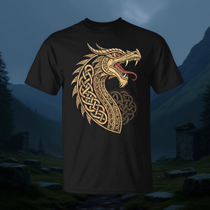 T-Shirt Premium Viking Ouroboros Jrmungandr Knotwork Dragon - Abbigliamento Promozionale - Product Image 3