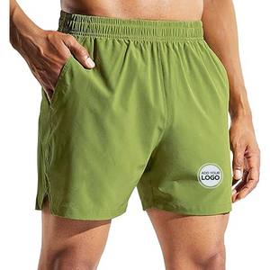 Pantalones cortos deportivos para gimnasio con cremallera para hombre, pantalones cortos de entrenamiento de algodón para correr de 7 "para hombres con bolsillos con cremallera - Product Image 2