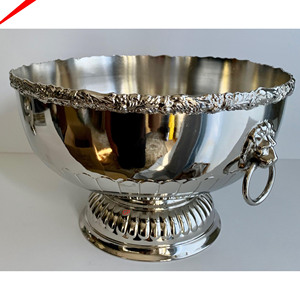 New Unique Design Metal Round Large <b>Punch</b> <b>Bowl</b> for Tabletop Showpiece <b>Bowl</b> Shiny champagne Chiller Ice Bucket - Product Image 3