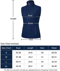 Custom Blue Softshell impermeable transpirable mujeres correr chaleco para adultos Stand Collar cremallera cierre OEM Logo - Product Image 2