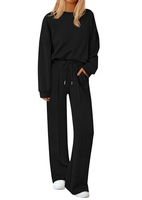 Articles de mode tendance pour femmes en gros. Pull en tricot pour l'automne et l'hiver, pantalon large et ensemble décontracté deux pièces. Prix d'usine.