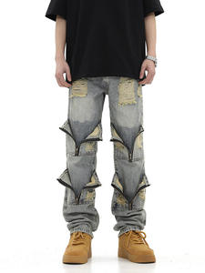 Custom High Quality Denim Pants for Men Loose Fit <b>Baggy</b> Design Plain Dyed Fashionable Customizable Denim Pants - Product Image 4